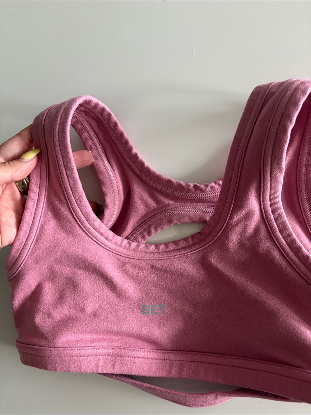 Set Active Pink Racerback Sports Bra - Picture 4 of 4